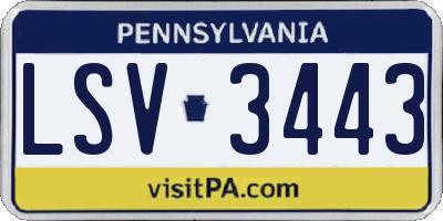 PA license plate LSV3443