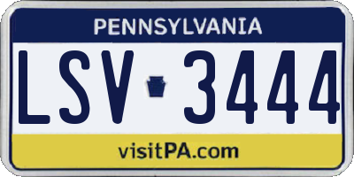 PA license plate LSV3444