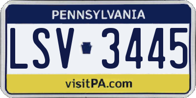 PA license plate LSV3445