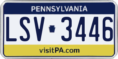 PA license plate LSV3446