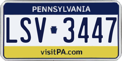 PA license plate LSV3447