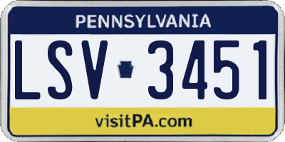PA license plate LSV3451