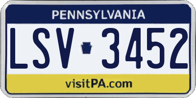 PA license plate LSV3452