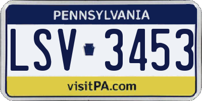 PA license plate LSV3453