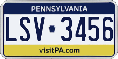 PA license plate LSV3456