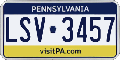 PA license plate LSV3457
