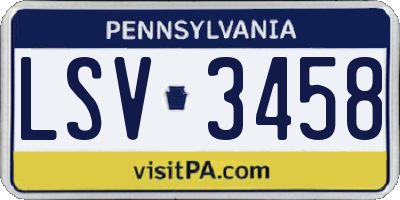 PA license plate LSV3458