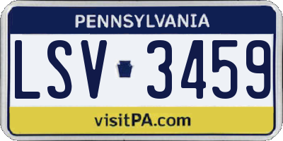 PA license plate LSV3459