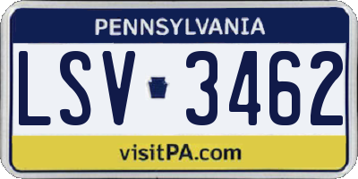 PA license plate LSV3462
