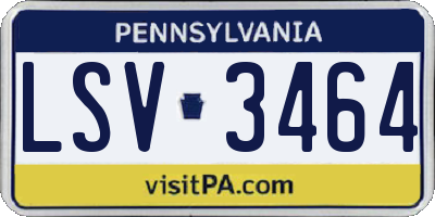 PA license plate LSV3464
