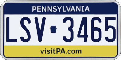 PA license plate LSV3465
