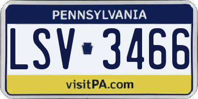 PA license plate LSV3466