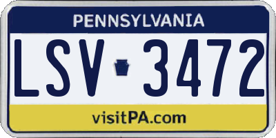 PA license plate LSV3472