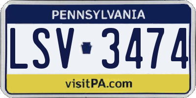 PA license plate LSV3474