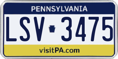 PA license plate LSV3475