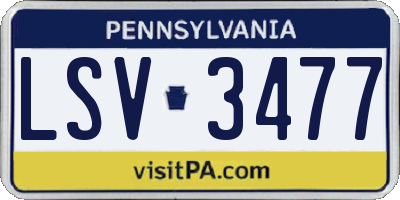 PA license plate LSV3477