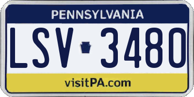PA license plate LSV3480