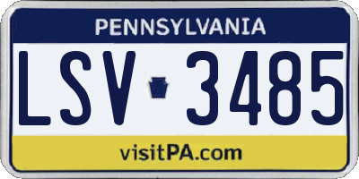 PA license plate LSV3485