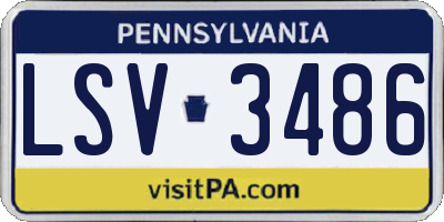 PA license plate LSV3486