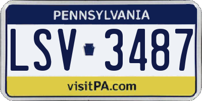 PA license plate LSV3487