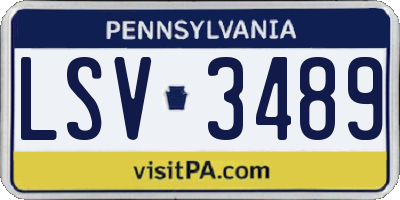 PA license plate LSV3489