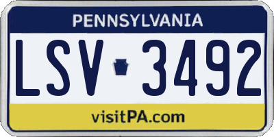 PA license plate LSV3492
