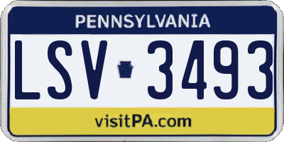 PA license plate LSV3493