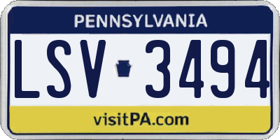 PA license plate LSV3494
