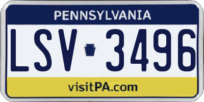 PA license plate LSV3496
