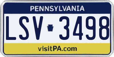 PA license plate LSV3498