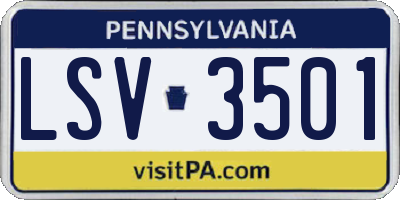 PA license plate LSV3501