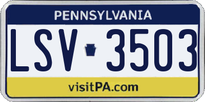 PA license plate LSV3503