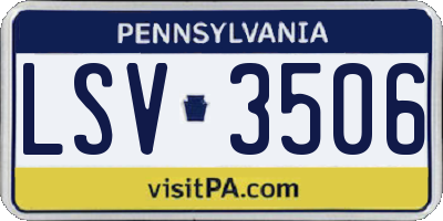 PA license plate LSV3506