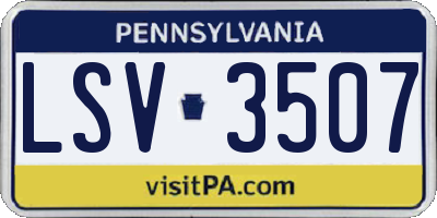 PA license plate LSV3507