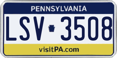 PA license plate LSV3508