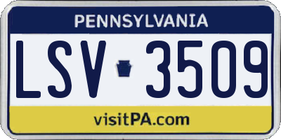 PA license plate LSV3509