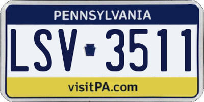 PA license plate LSV3511