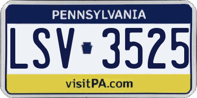 PA license plate LSV3525