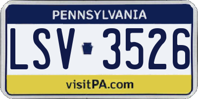PA license plate LSV3526
