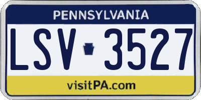 PA license plate LSV3527