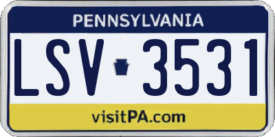 PA license plate LSV3531