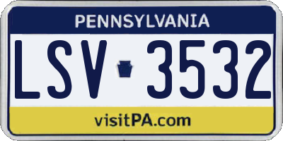 PA license plate LSV3532