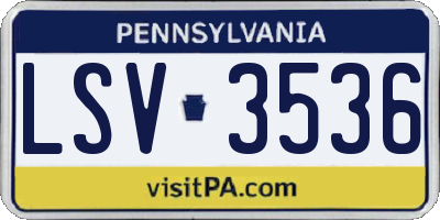 PA license plate LSV3536