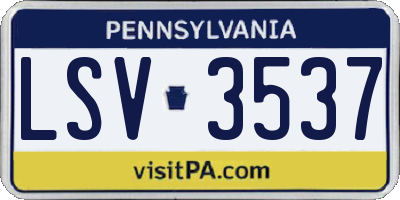 PA license plate LSV3537