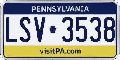 PA license plate LSV3538