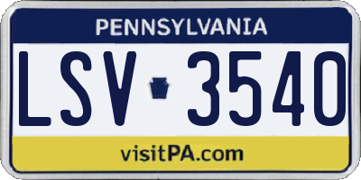 PA license plate LSV3540