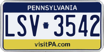 PA license plate LSV3542