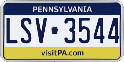 PA license plate LSV3544