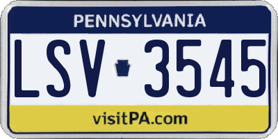 PA license plate LSV3545