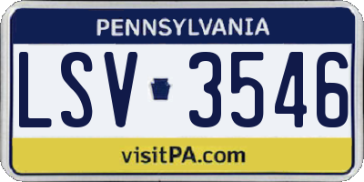 PA license plate LSV3546